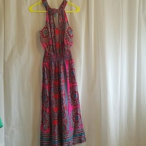 Cropped halter jumpsuit, swimsuit cover up